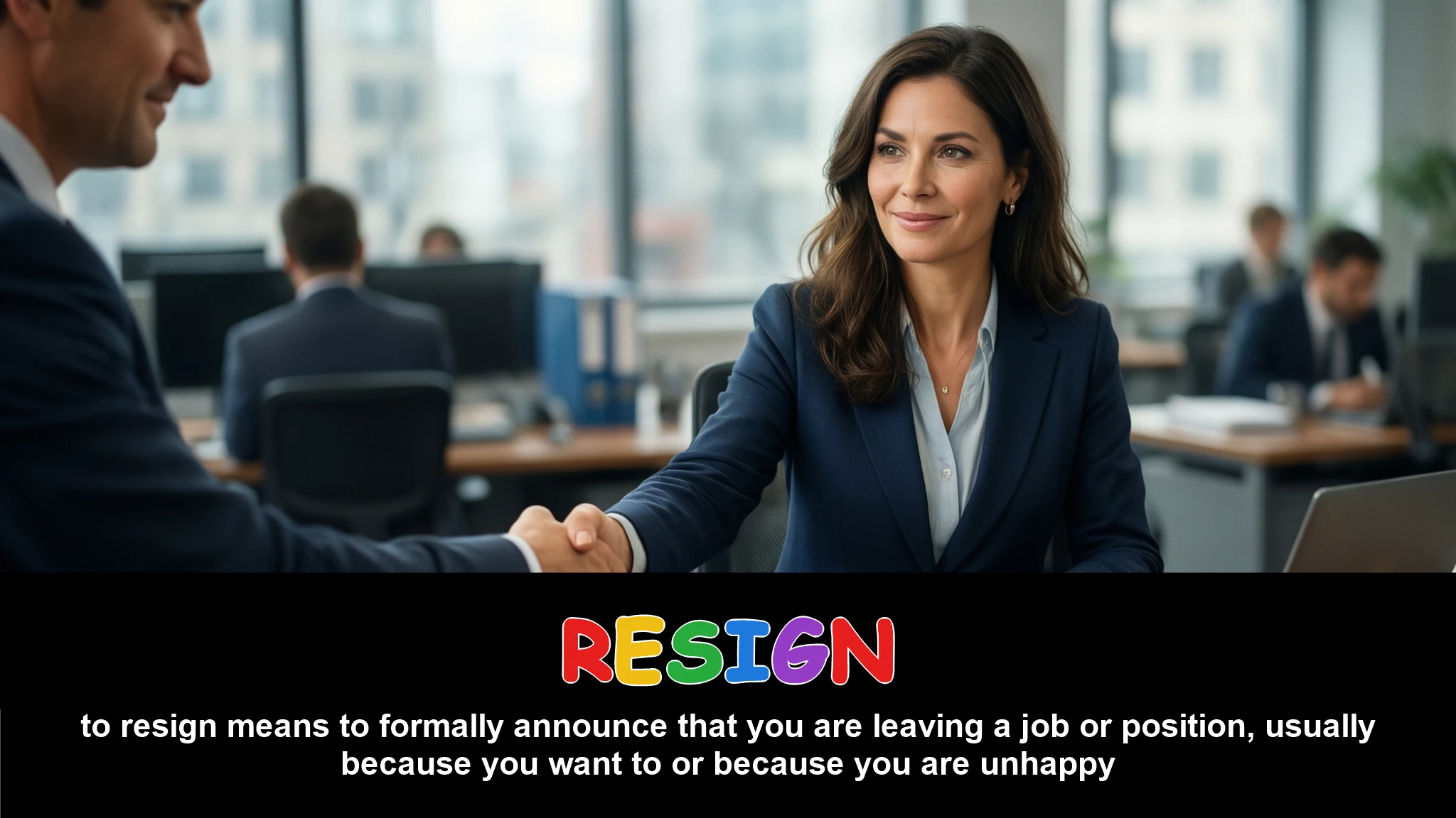 English Illustration for resign